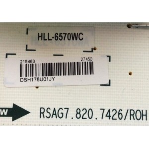 KIT DE TARJETAS PARA TV SHARP / MAIN 221356 / RSAG7.820.7733/ROH / 217567 / HU65N3070UW / T-CON LJ94-37393E / 15Y_65_FU11BPCMTA4V0.4 / FUENTE 215463 / RSAG7.820.7426/ROH / PANEL HD650K3U31-B1\S0\XP\GM\ROH / DISPLAY LC650FN04-H02 / MODELO LC-65P6000U